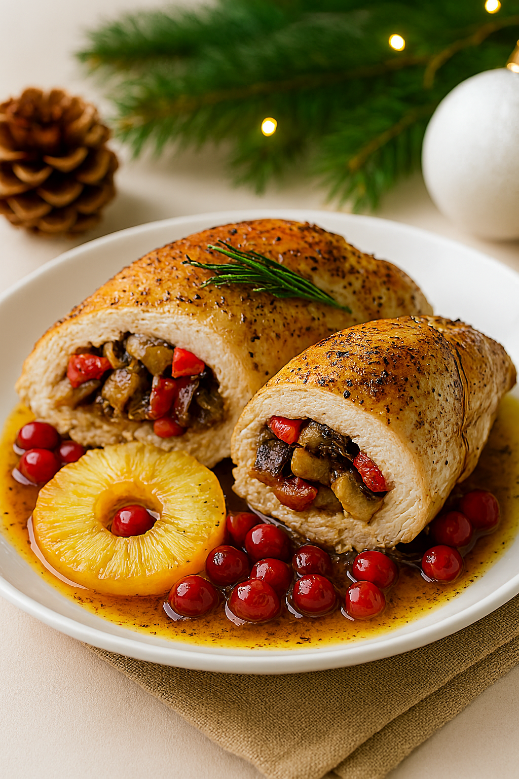 Фаршированное куриное филе с грибами и овощами - рецепт курицы
