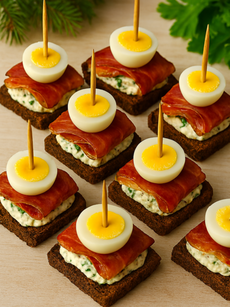 Канапе с беконом на праздничный стол - рецепт закуски