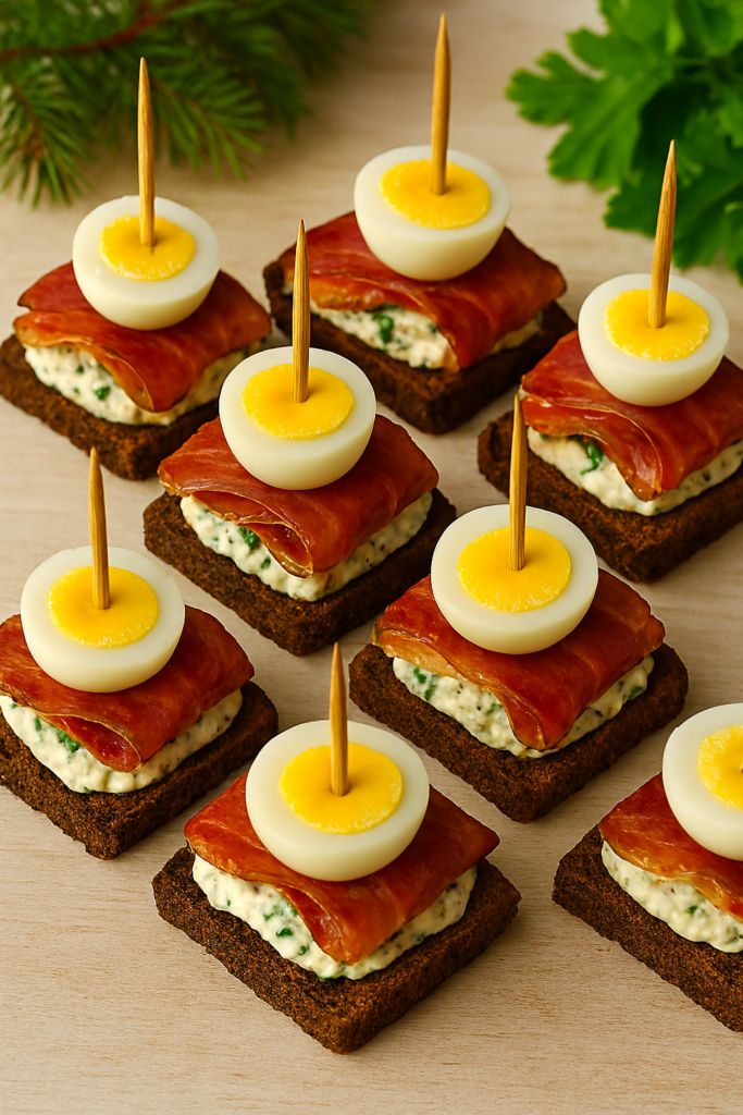 Канапе с беконом на праздничный стол - рецепт закуски