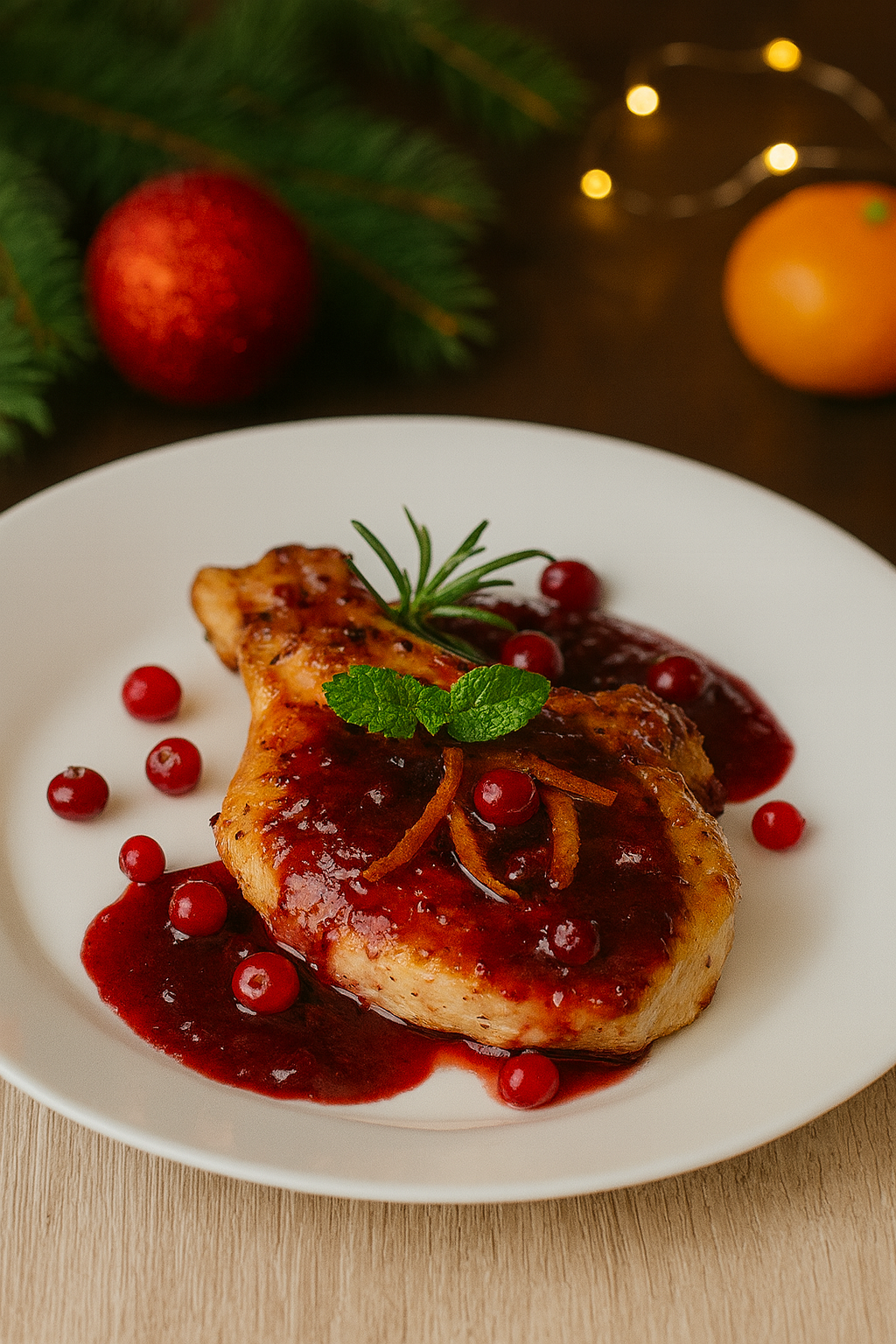 Куриные отбивные с ягодно-винным соусом - рецепт курицы