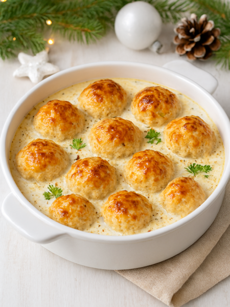 Куриные шарики с сыром в сливках - рецепт