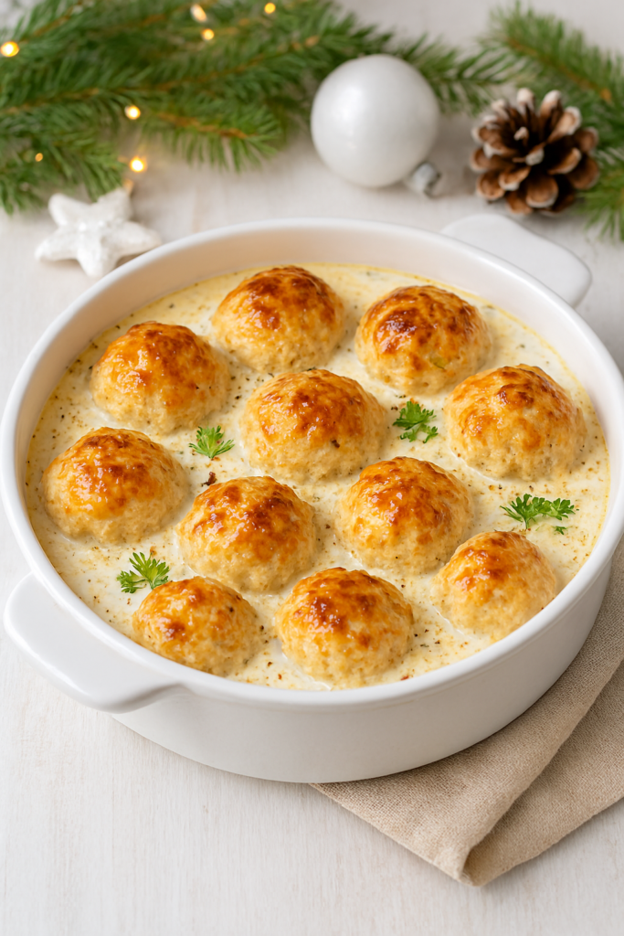 Куриные шарики с сыром в сливках - рецепт