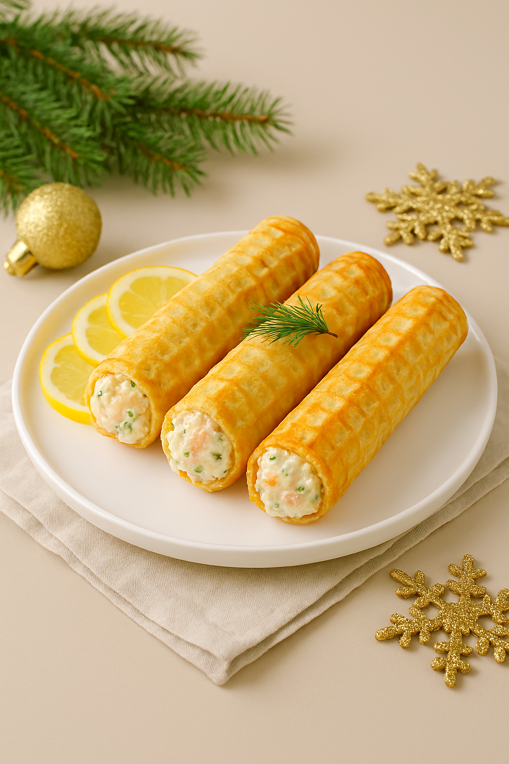 Сырные трубочки с нежной начинкой - рецепт закуски