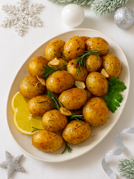 Запеченный картофель с чесноком - рецепт