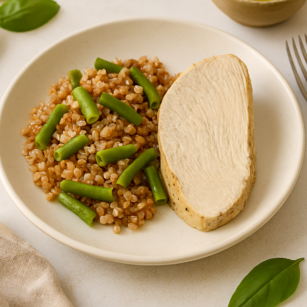 Диетическая индейка с гречкой в фольге - рецепт