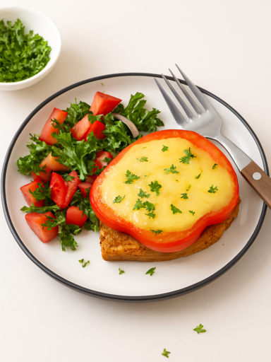 Яичница в перце на тосте - рецепт