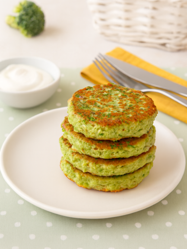Оладьи с творогом и брокколи - рецепт