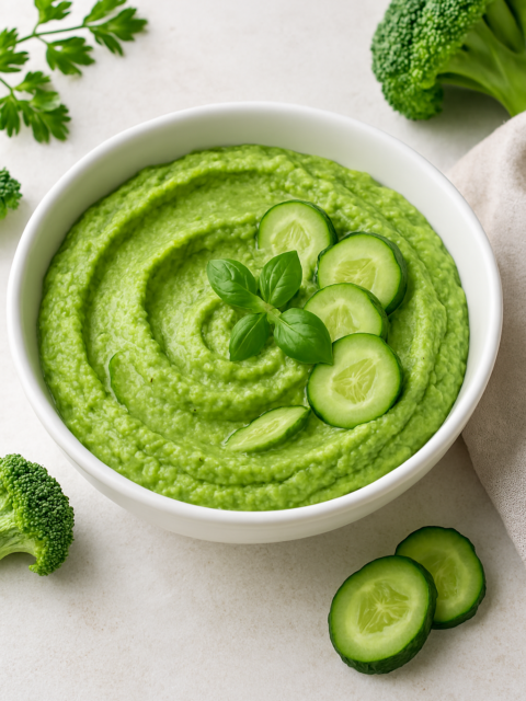 Пюре из брокколи со сливками - пп рецепт